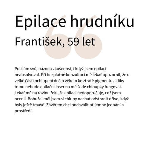 Epilace hrudníku, František, 59 let